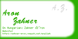 aron zahner business card